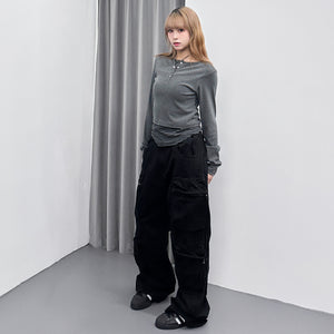 [UNISEX] 重磅3D POCKET WIDE PANTS/ 1色