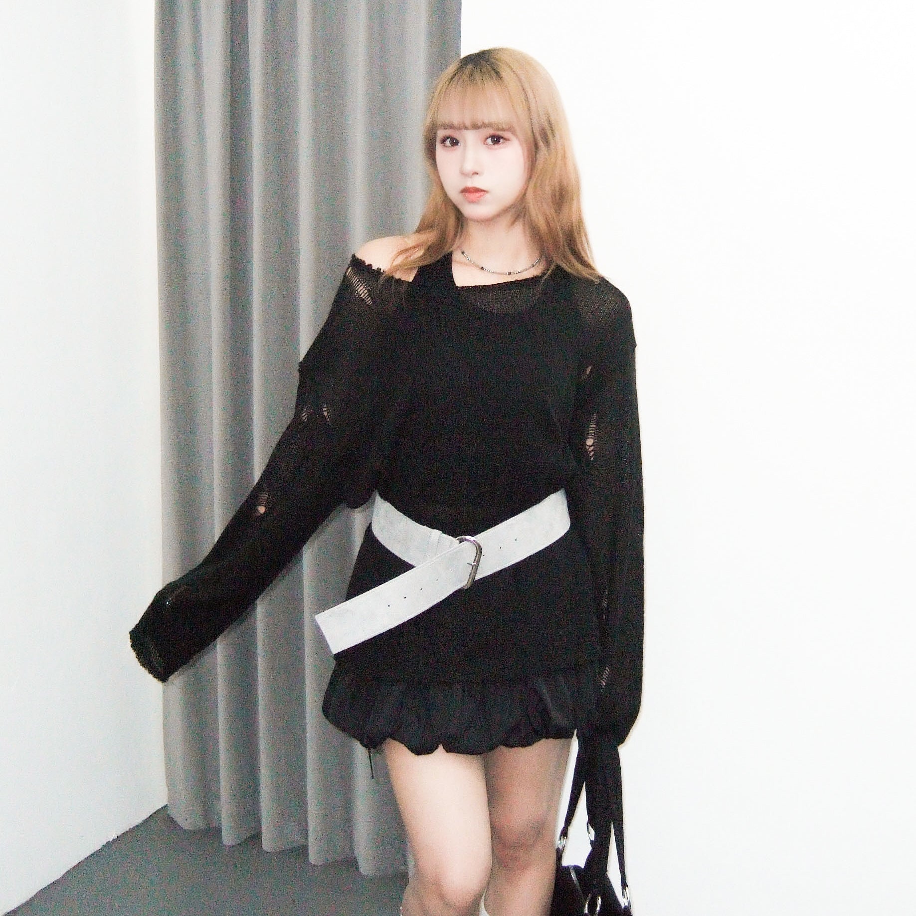 [UNISEX] SUMMER LOOSE DAMAGE KNIT/ 2色