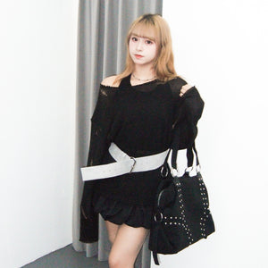 [UNISEX] SUMMER LOOSE DAMAGE KNIT/ 2色