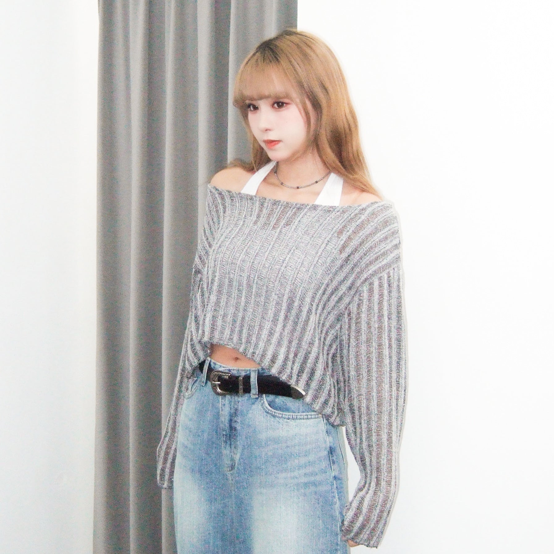 SUMMER ROUND NECK KNITWEAR/ 3色