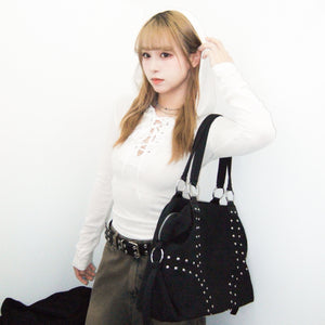 SEE- THROUGH HOODED LONG SLEEVE TOP/ 2色