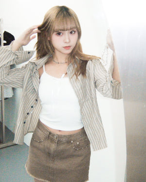 [一衫兩穿] 2WAY STRIPED SHIRT/ 2色