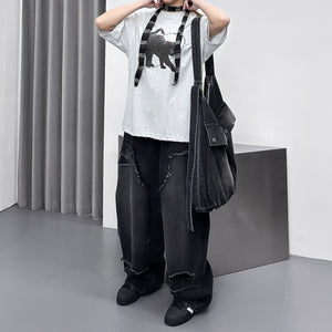 [UNISEX] BLACK CAT OVERFIT TEE/ 1色