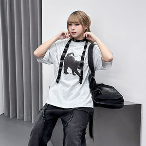 [UNISEX] BLACK CAT OVERFIT TEE/ 1色