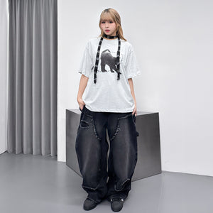 [UNISEX] BLACK CAT OVERFIT TEE/ 1色