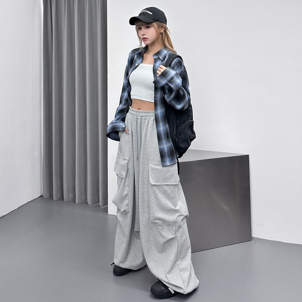 [UNISEX] SUPER WIDE BIG POCKET SWEATPANTS/ 1色