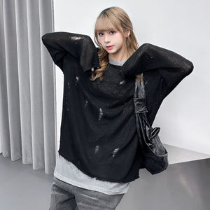 [UNISEX] SUMMER LOOSE DAMAGE KNIT/ 2色