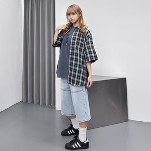 LIGHT BLUE 7-PART BERMUDA DENIM PANTS/ 1色