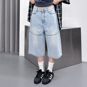 LIGHT BLUE 7-PART BERMUDA DENIM PANTS/ 1色