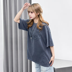 [UNISEX] 刺繡3D GHOST OVERSIZE TEE/ 3色