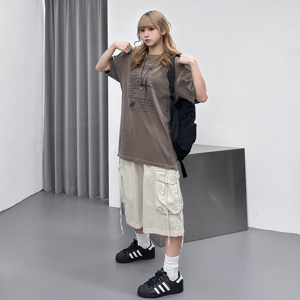 [UNISEX] 水洗BEST STRING CARGO BERMUDA PANTS/ 2色