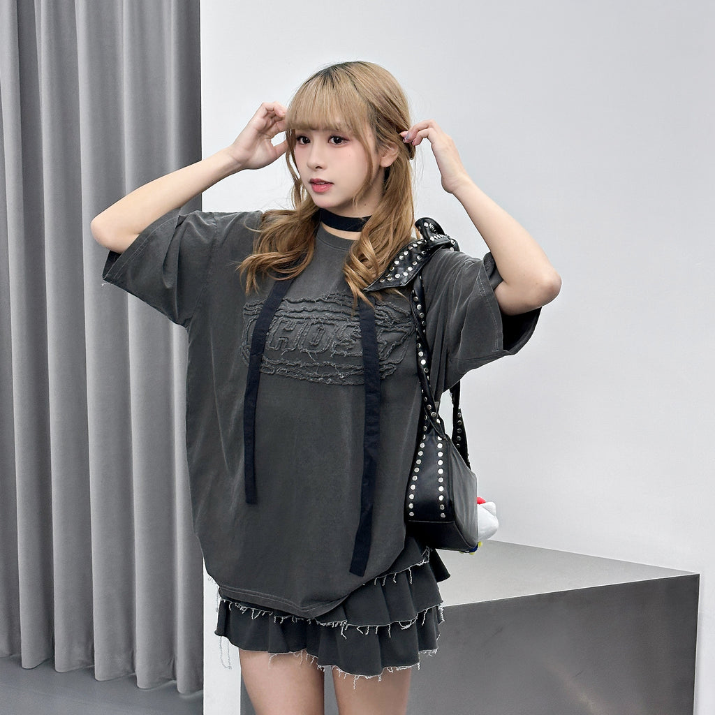 [UNISEX] 刺繡3D GHOST OVERSIZE TEE/ 3色