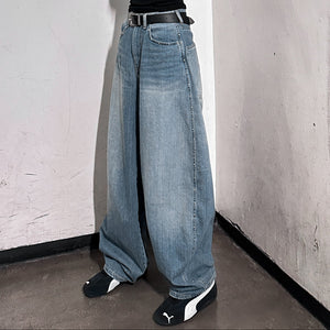 [SUMMER] 銀釘SLUB竹節棉輕盈薄款BALLOON DENIM PANTS/ 1色