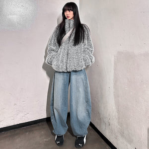 [SUMMER] 銀釘SLUB竹節棉輕盈薄款BALLOON DENIM PANTS/ 1色