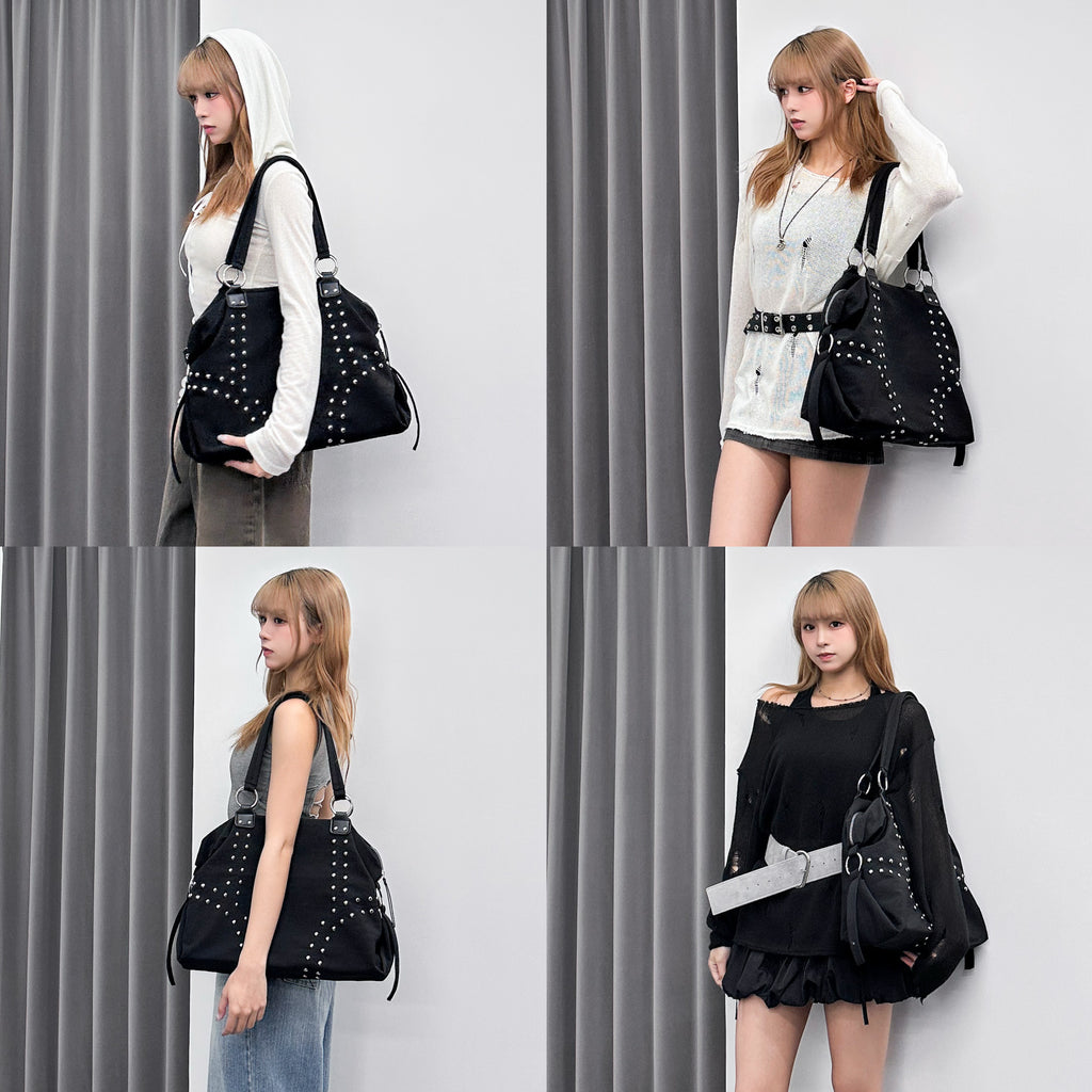 STUD NYLON SHOULDER BAG/ 1色