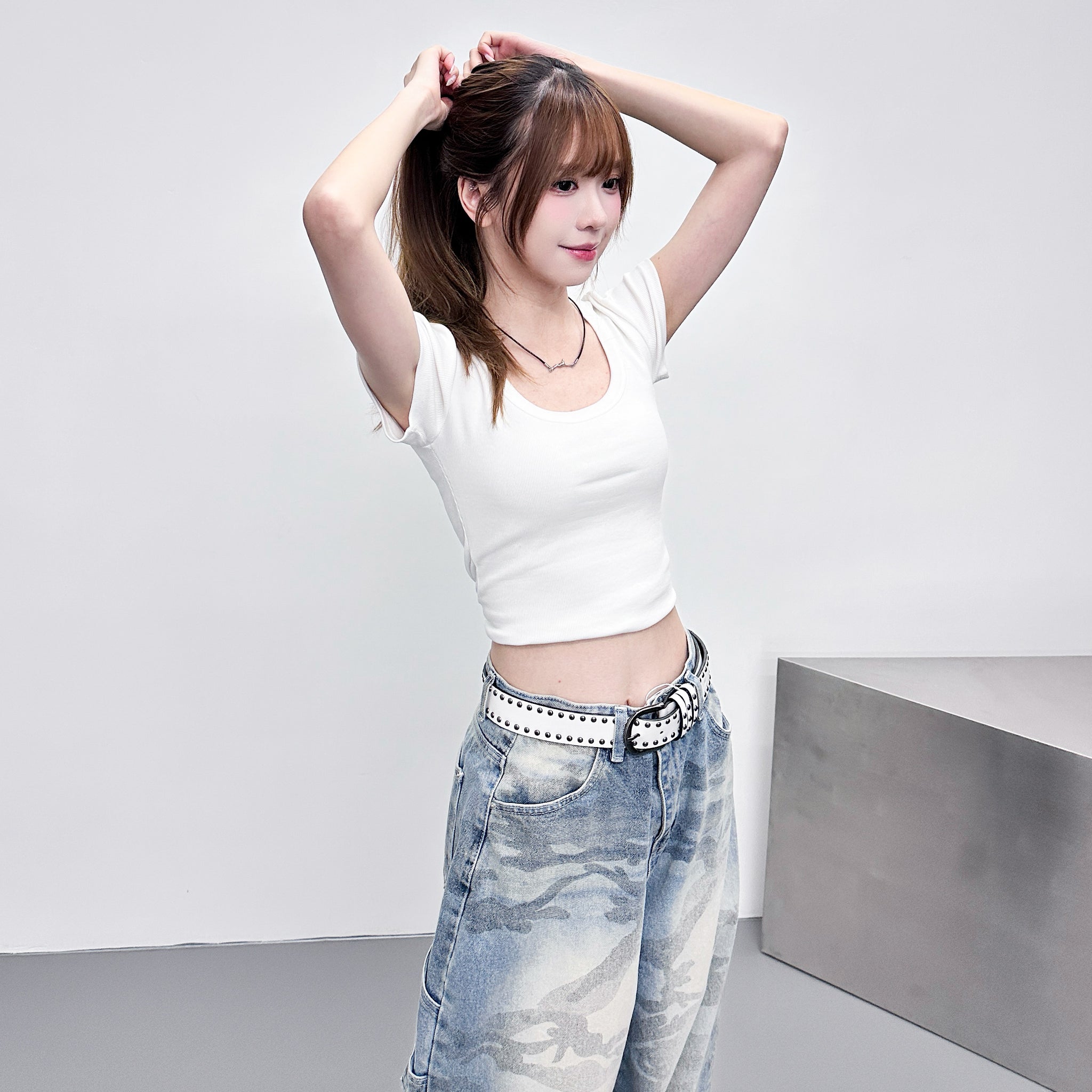 [夏日必備] U形重磅耐穿不透 ROUND NECK BASIC CROP TEE/ 3色