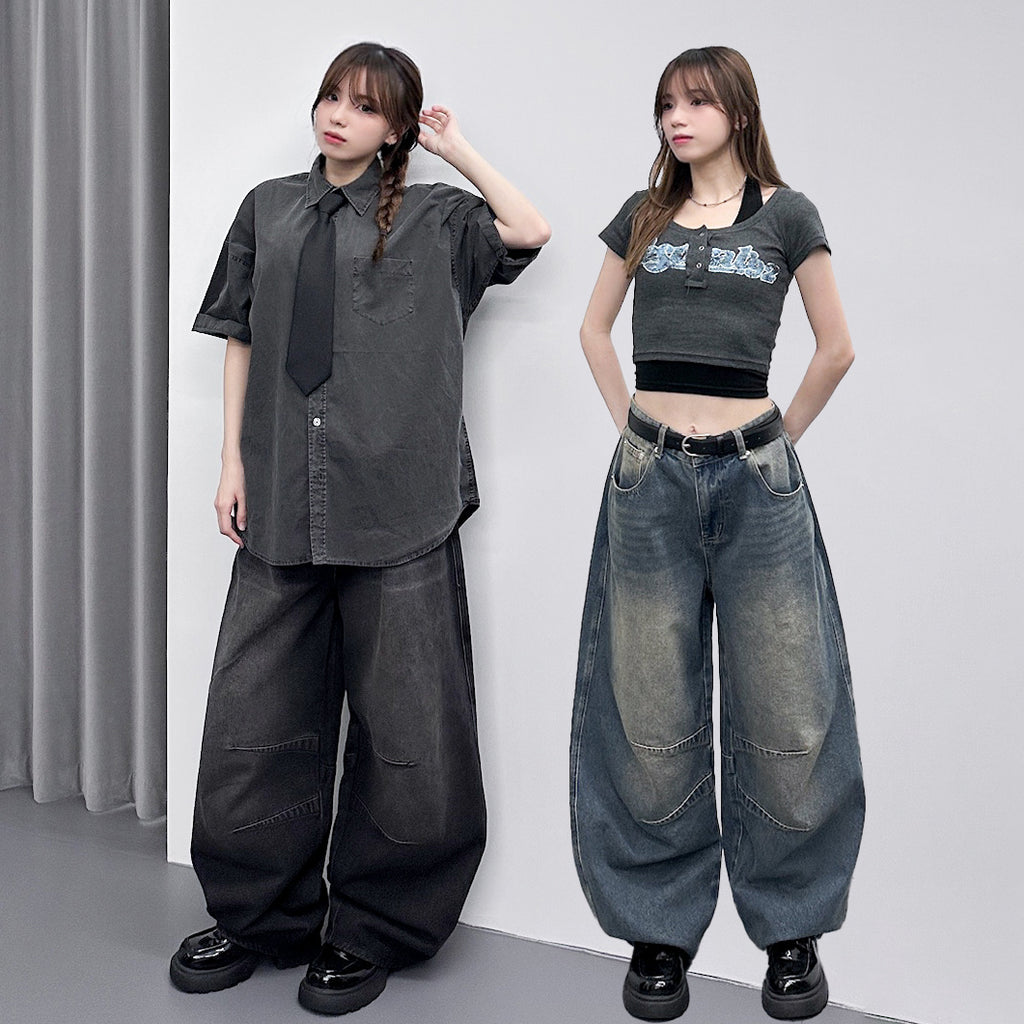 [UNISEX彎刀褲] VINTAGE SCIMITAR DENIM PANTS/ 2色