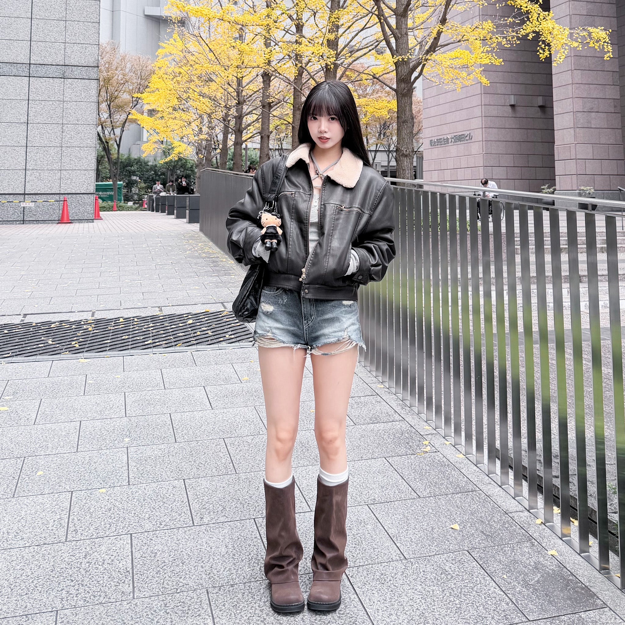 [啡色麂皮秋冬必備] FOLDING SUEDE MIDDLE BOOTS/ 1色