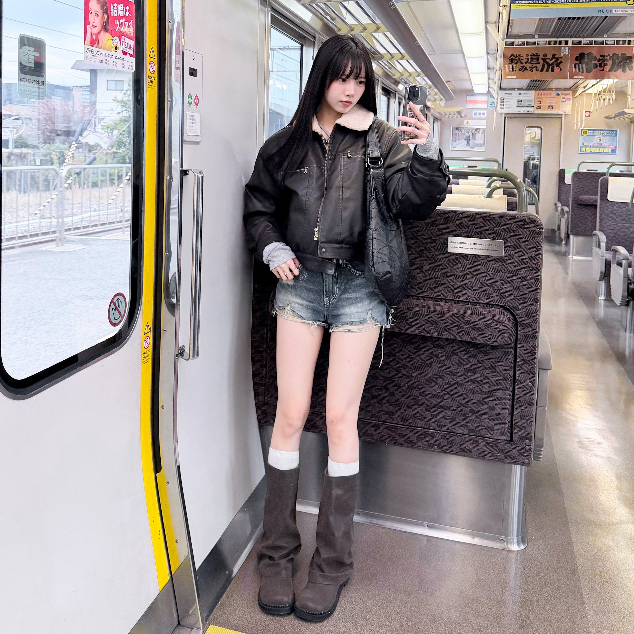 [私心推薦] BEST! 冬季旅行必備短款Softy羊毛皮褸/ 2色