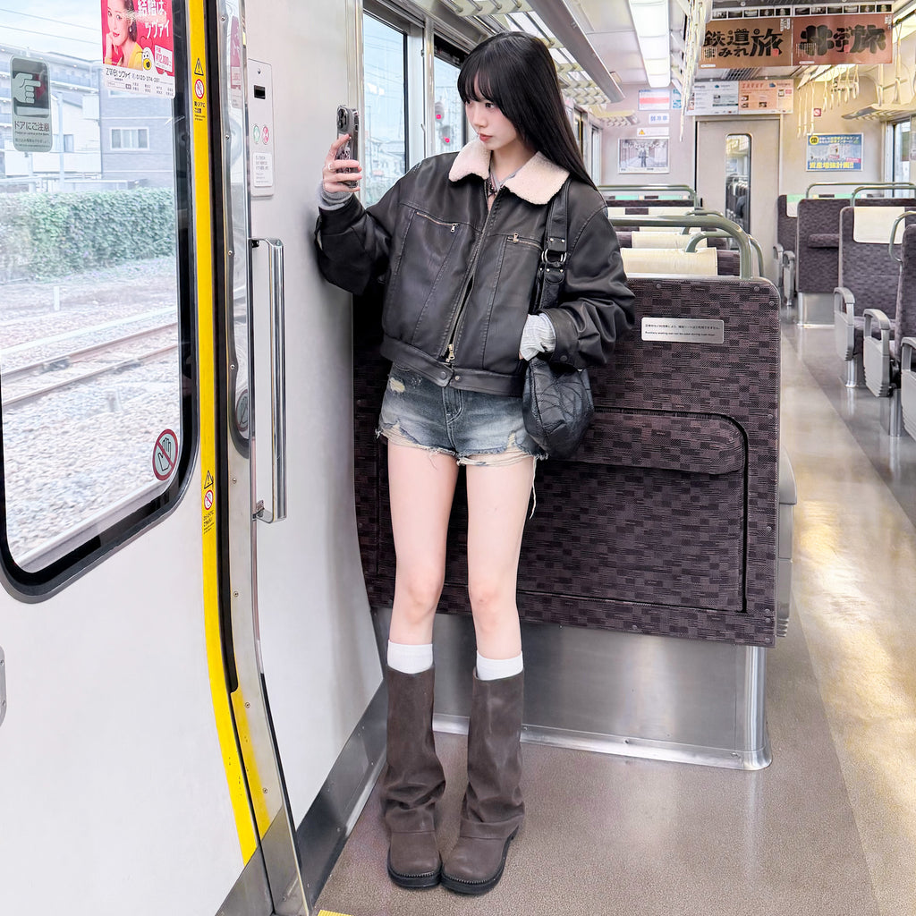 [私心推薦] BEST! 冬季旅行必備短款Softy羊毛皮褸/ 2色