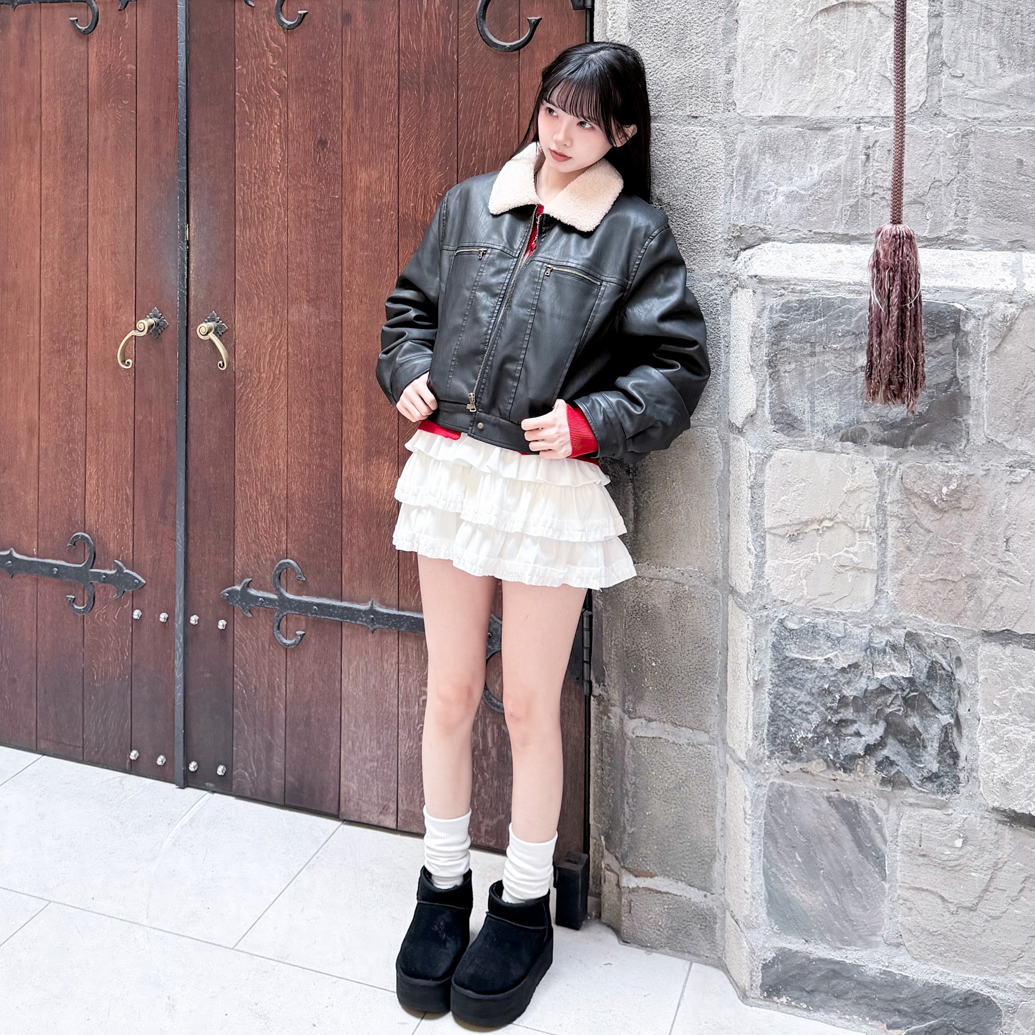 [私心推薦] BEST! 冬季旅行必備短款Softy羊毛皮褸/ 2色