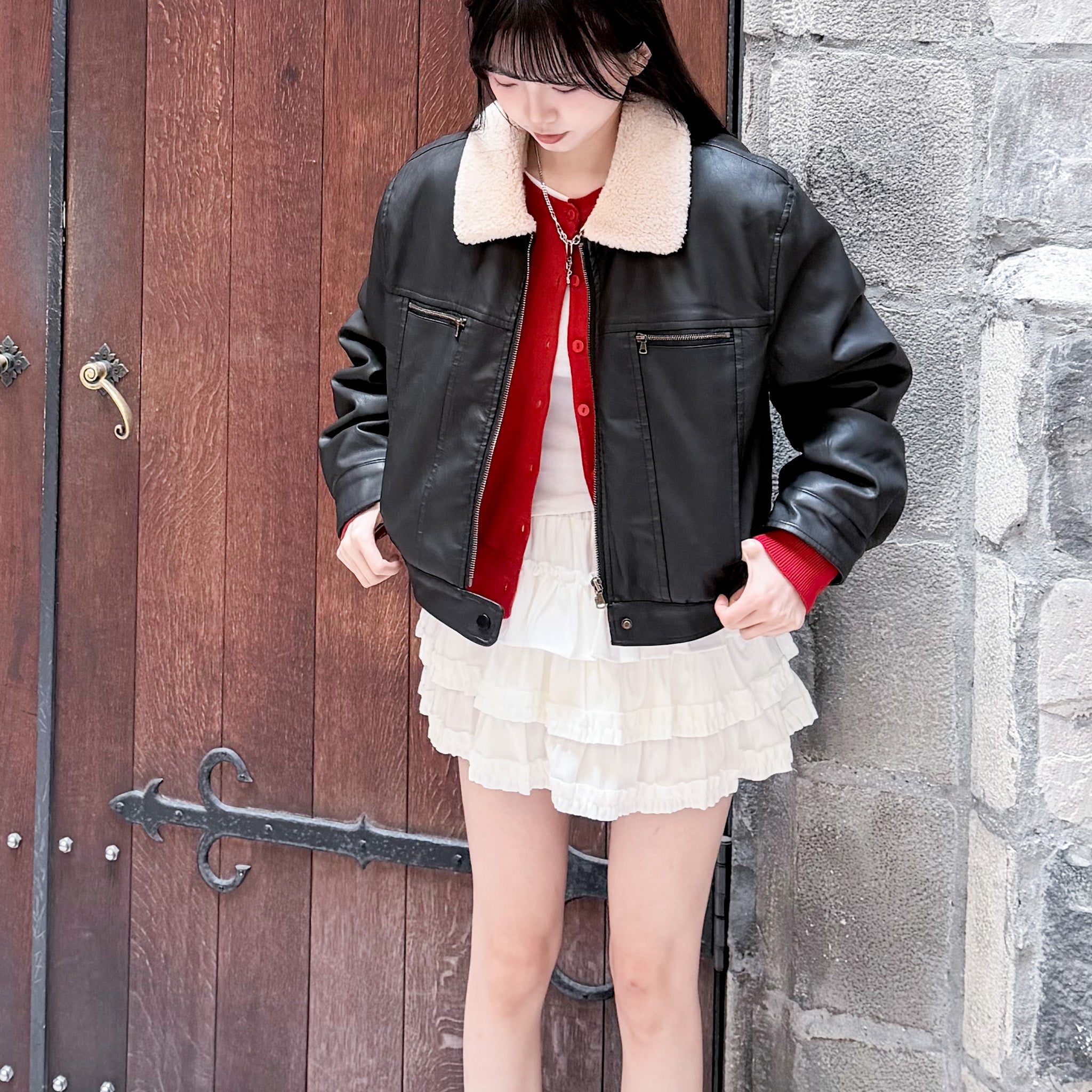 [私心推薦] BEST! 冬季旅行必備短款Softy羊毛皮褸/ 2色