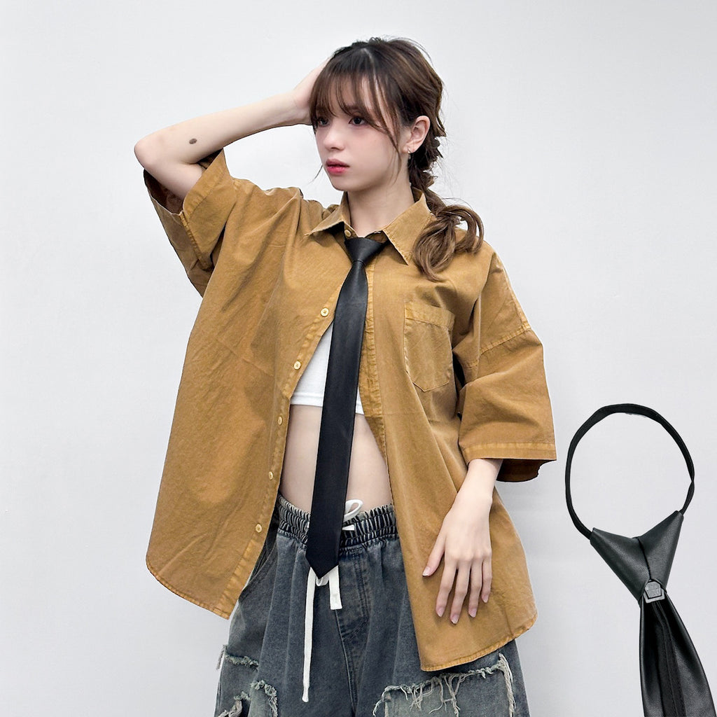 [UNISEX] 自動式LEATHER TIE