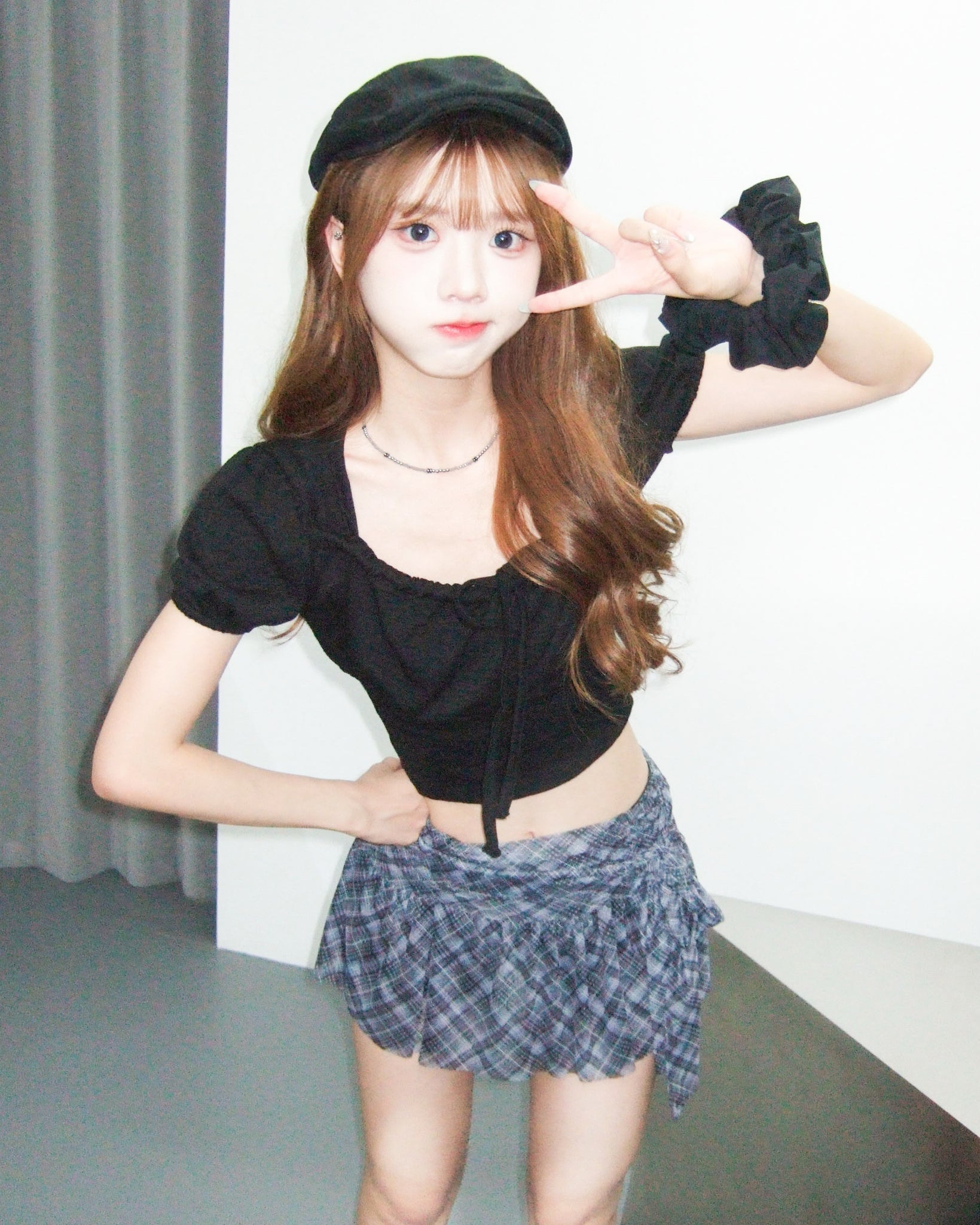 [BEST] 泡泡袖PLEATED RIBBON CROP TEE/ 2色