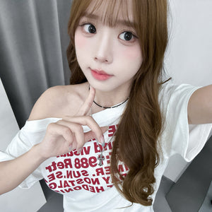 1988 UNBALANCED OFF SHOULDER  OVERFIT TEE/ 2色