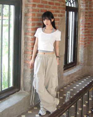 [層次UP] LAYERED U-NECK SHORT SLEEVE TEE/ 3色