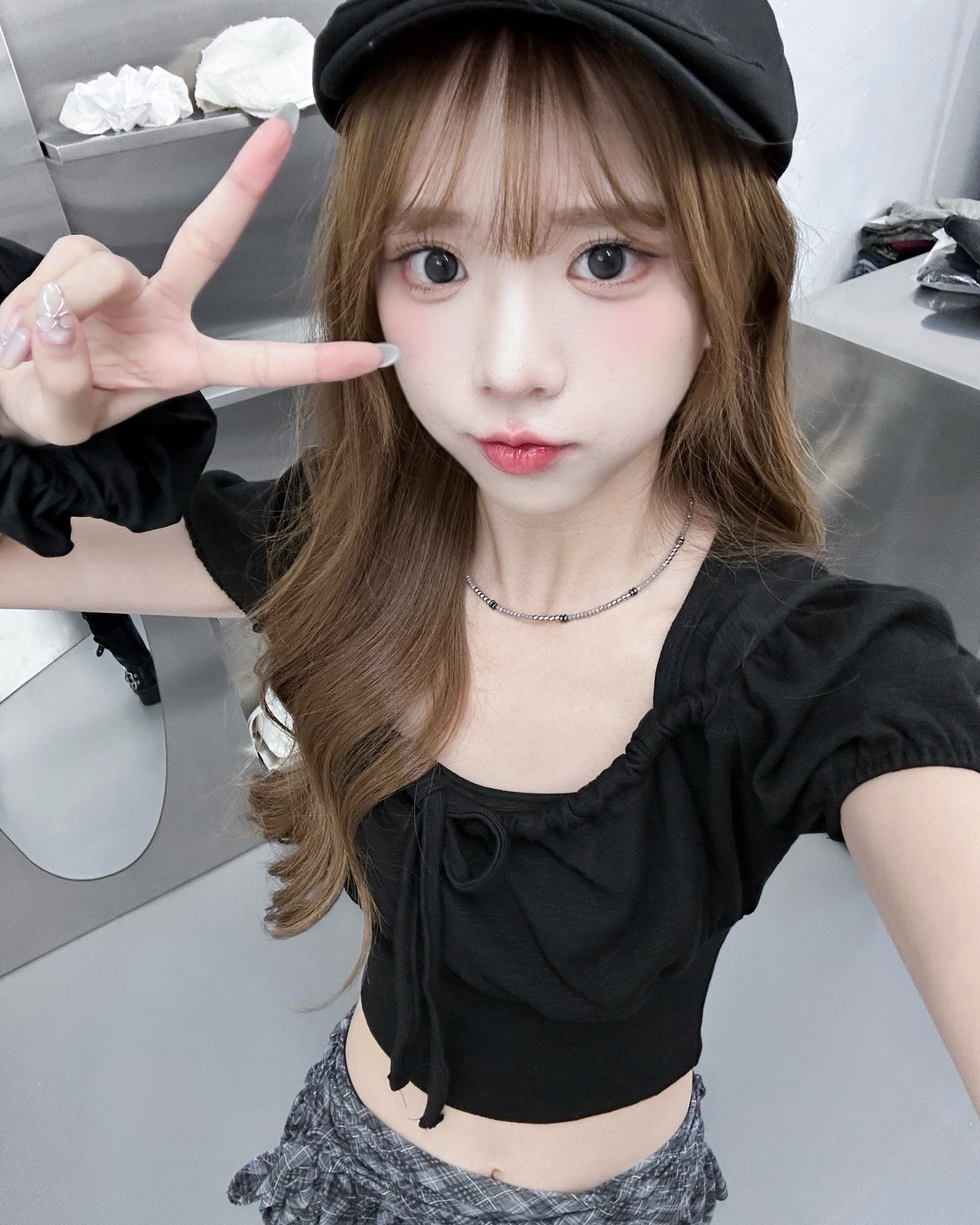 [BEST] 泡泡袖PLEATED RIBBON CROP TEE/ 2色