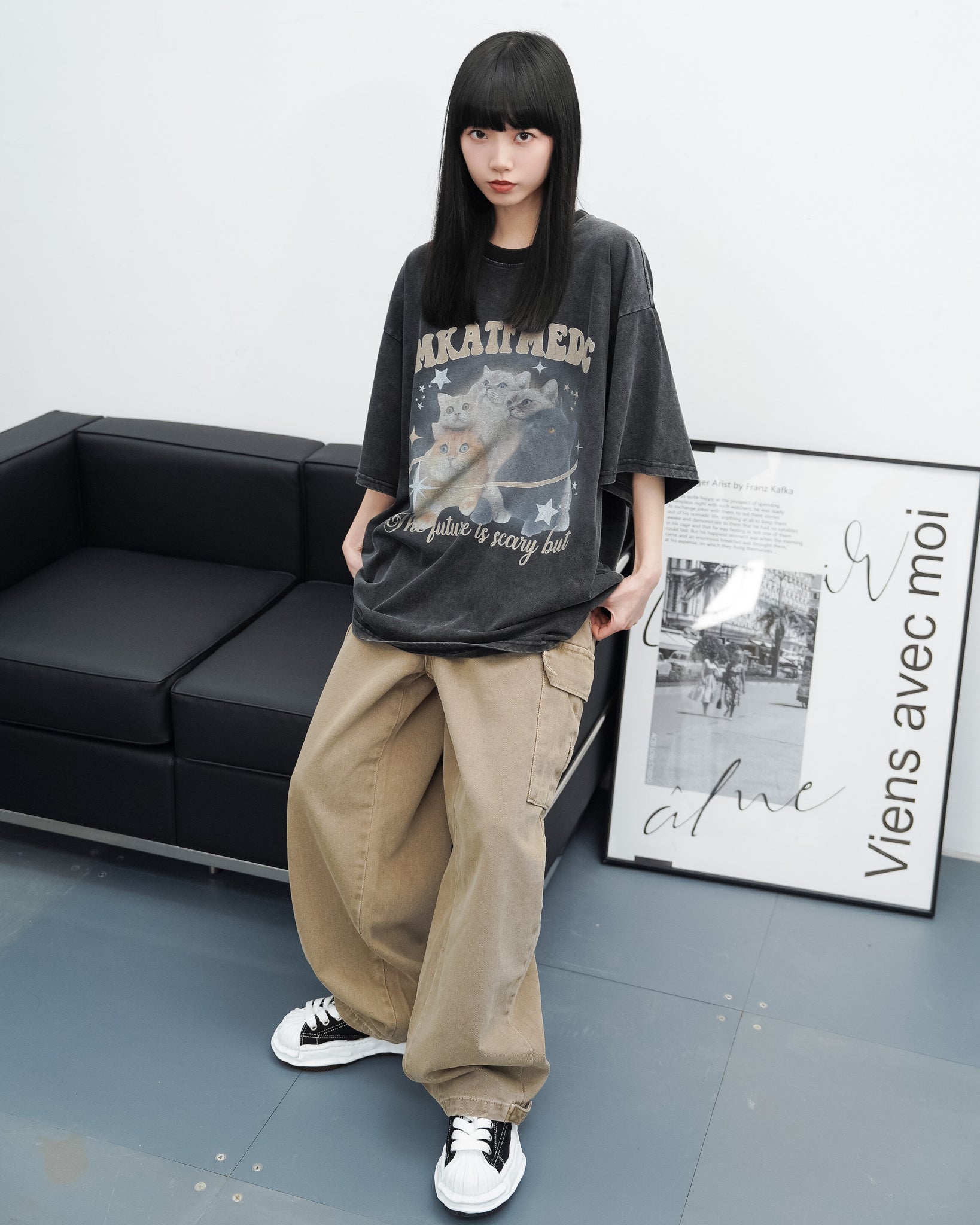 [UNISEX] Dyeing Cargo Denim Pants/ 2色