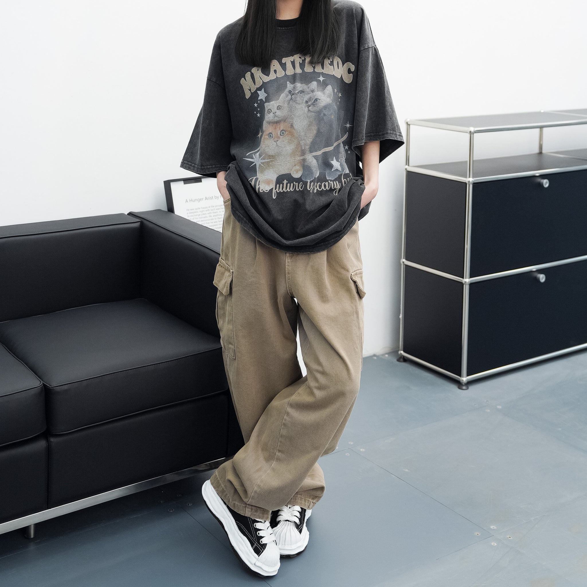 [UNISEX] Dyeing Cargo Denim Pants/ 2色