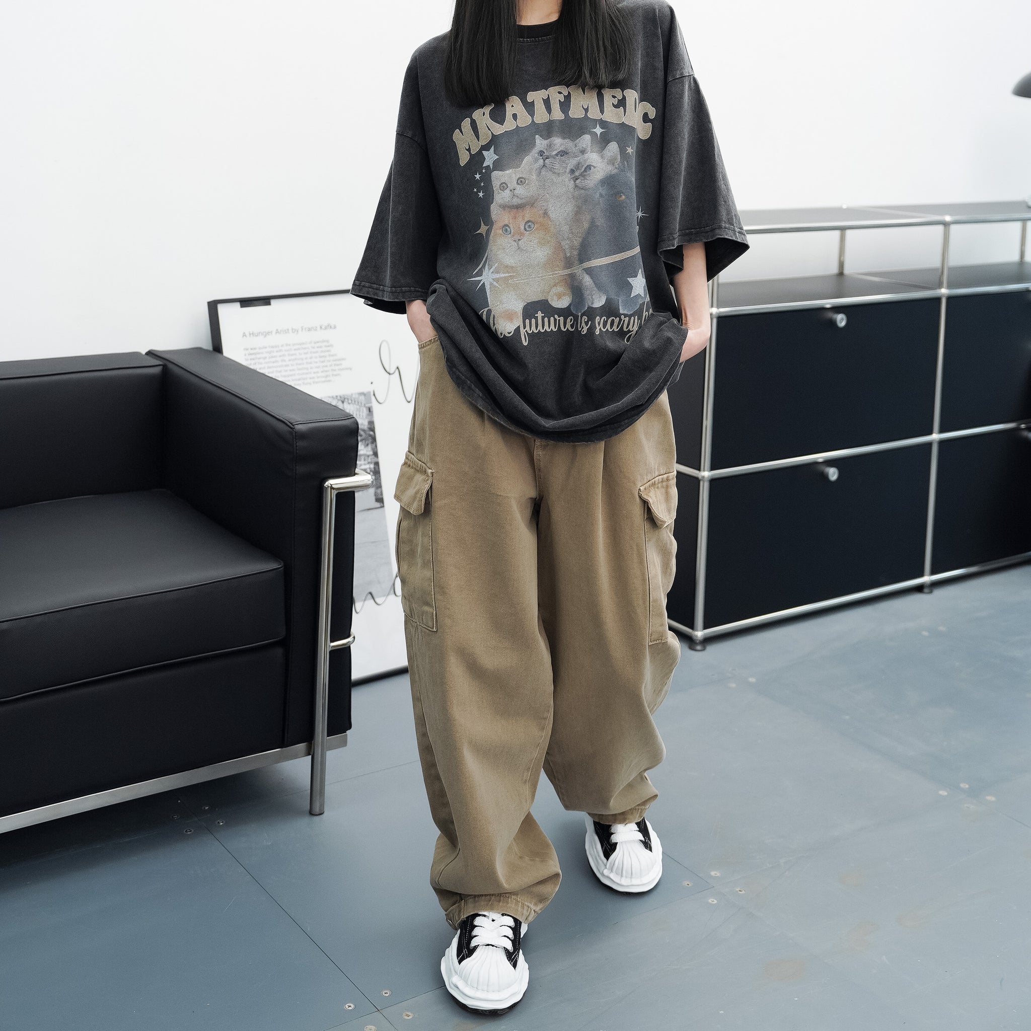 [UNISEX] Dyeing Cargo Denim Pants/ 2色