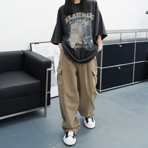 [UNISEX] Dyeing Cargo Denim Pants/ 2色