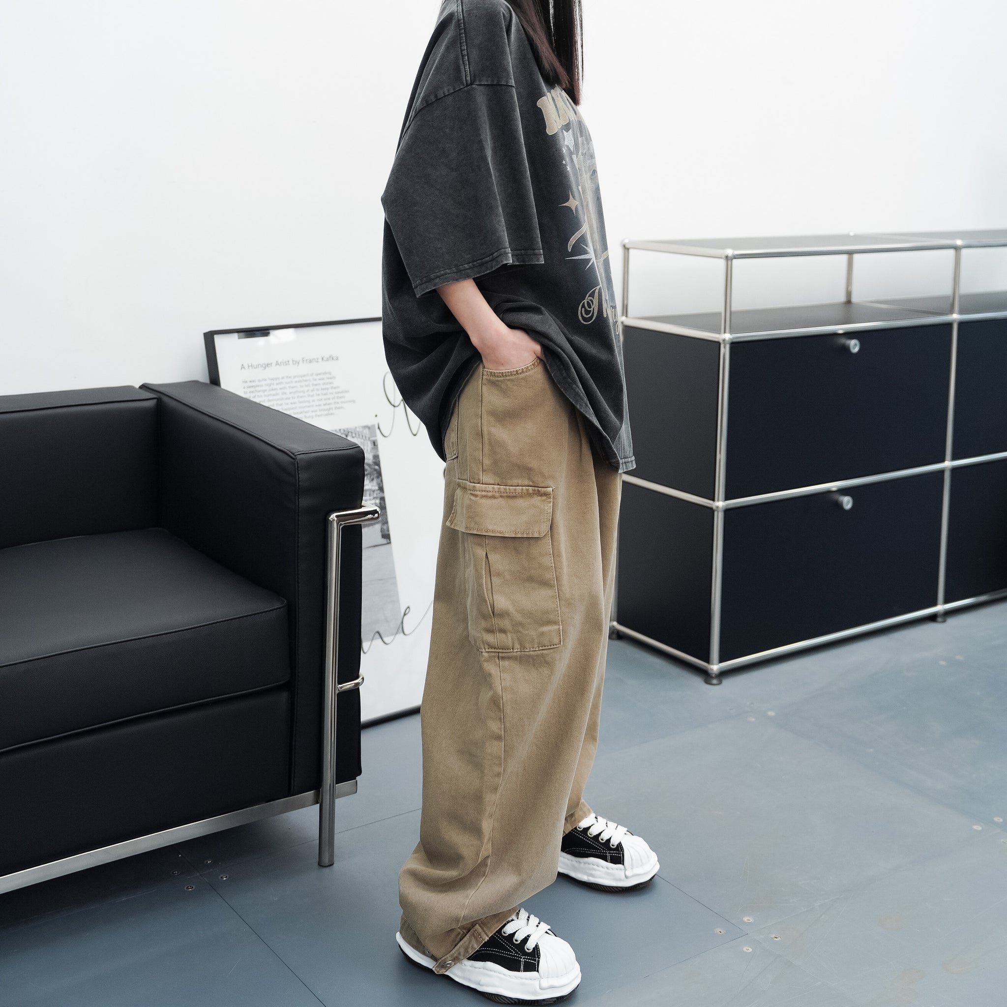 [UNISEX] Dyeing Cargo Denim Pants/ 2色