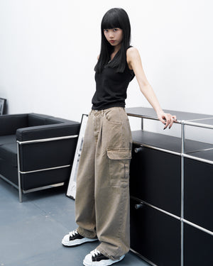 [UNISEX] Dyeing Cargo Denim Pants/ 2色