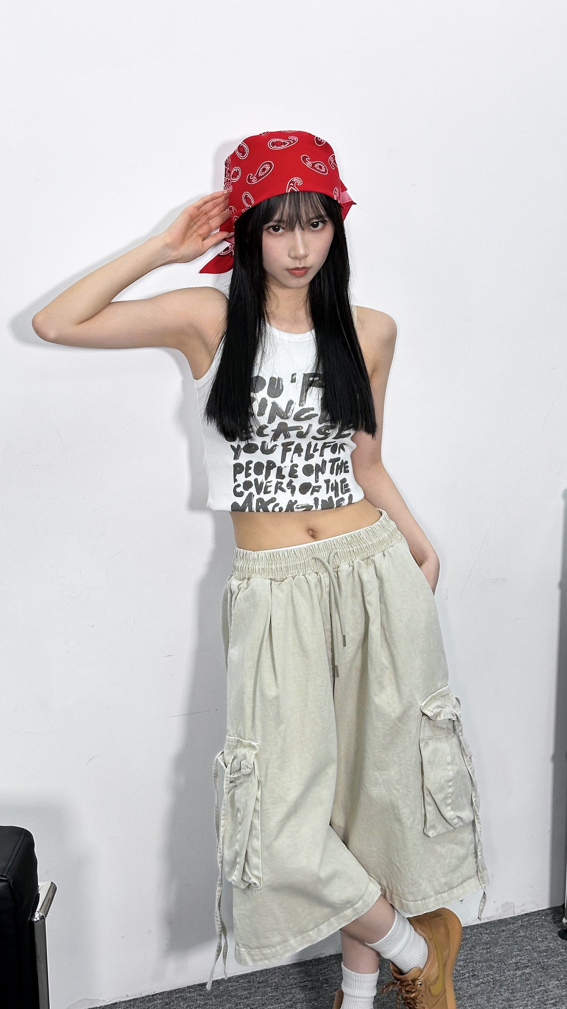 [UNISEX] 水洗BEST STRING CARGO BERMUDA PANTS/ 2色