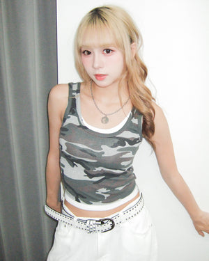 [假兩件] CAMOUFLAGE TANK TOP/ 1色