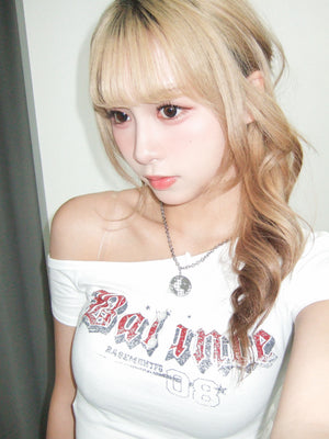 JENNY OFF SHOULDER CROP TEE/ 2色