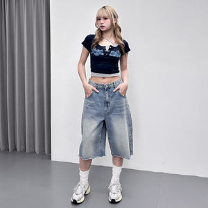 蘇蘇邊VINTAGE BERMUDA DENIM PANTS/ 1色