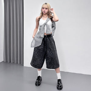 [UNISEX] 有皮帶位! LEOPARD BERMUDA PANTS/ 2色