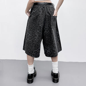 [UNISEX] 有皮帶位! LEOPARD BERMUDA PANTS/ 2色
