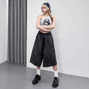 [UNISEX] 有皮帶位! LEOPARD BERMUDA PANTS/ 2色