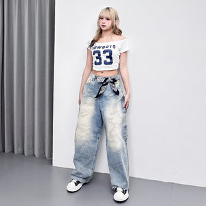 GREY BLUE CAMOUFLAGE BALLOON DENIM PANTS/ 1色