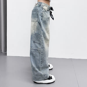 GREY BLUE CAMOUFLAGE BALLOON DENIM PANTS/ 1色