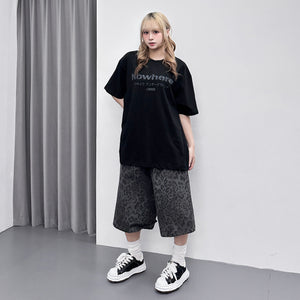 [UNISEX] 有皮帶位! LEOPARD BERMUDA PANTS/ 2色