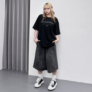 [UNISEX] 有皮帶位! LEOPARD BERMUDA PANTS/ 2色