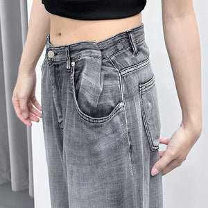 [細腰圍OK] SUMMER BUTTONED DENIM PANTS/ 1色
