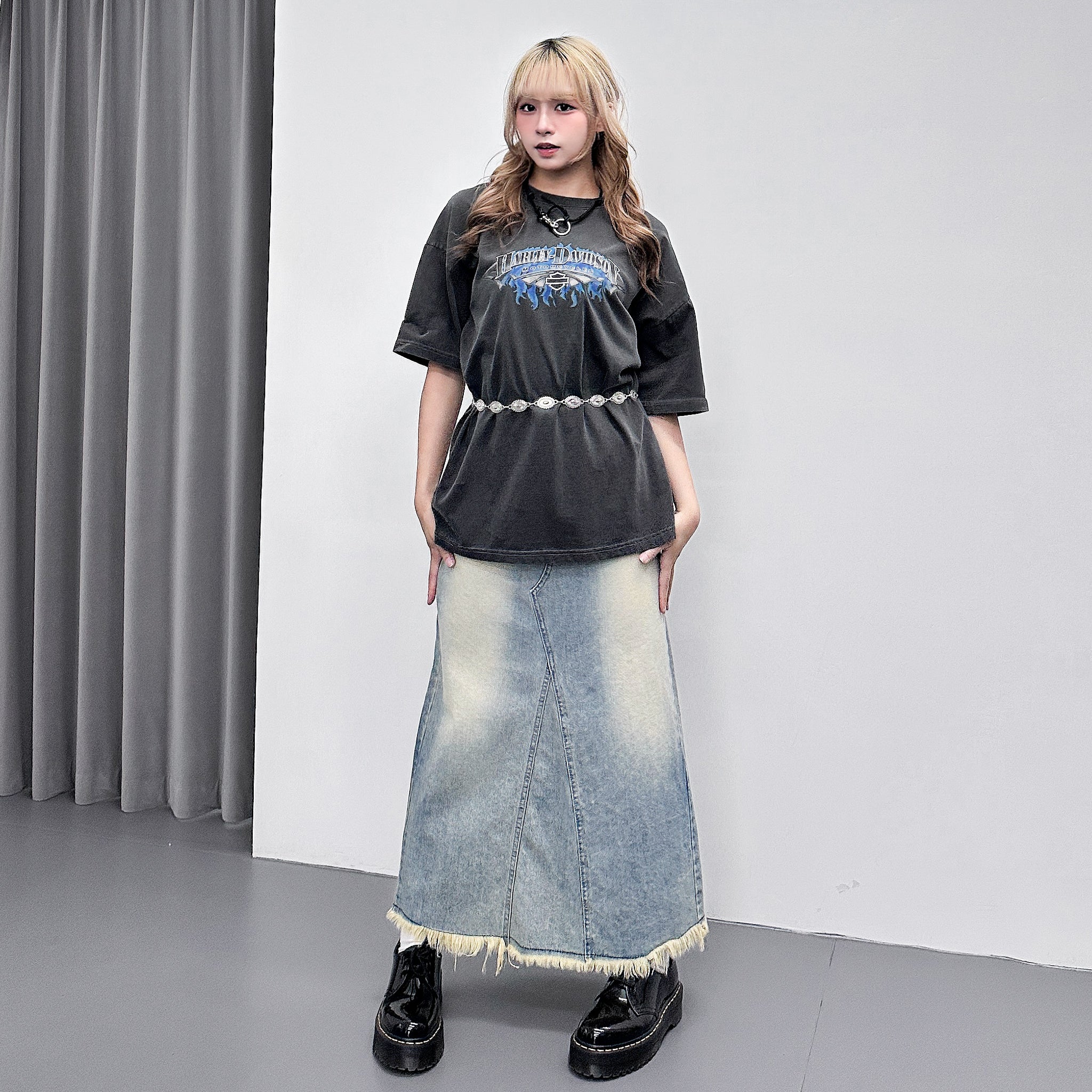 [UNISEX] FIRE HARLEY DAVIDSON OVERSIZE TEE/ 1色